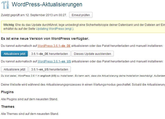 Wordpress Release 3.6.1