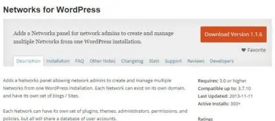 Networks for WordPress und WP 3.7