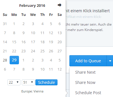 Buffer - Schedule nach Datum