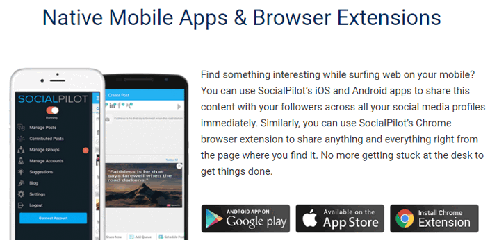 SocialPilot - Apps für iOS und Android