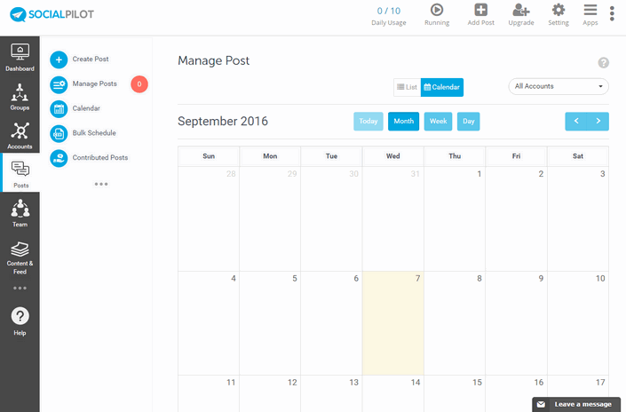SocialPilot - Kalender für die Planung