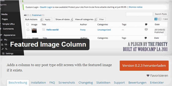 Featured Image Column Plugin
