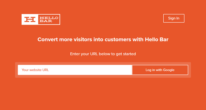 Hello Bar Website Screenshot