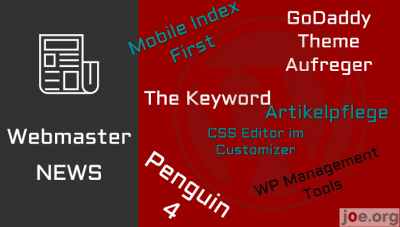 Webmaster News: GoDaddy Theme, The Keyword und Penguin 4