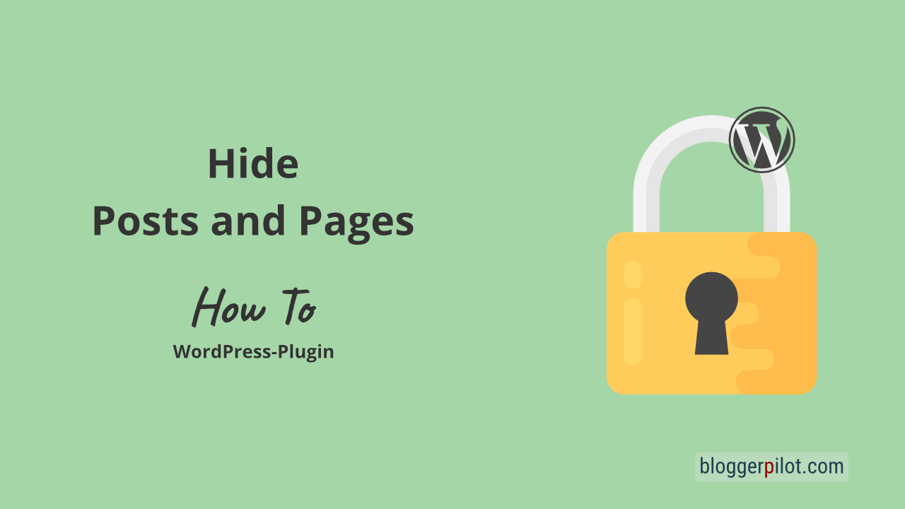 Hide Posts and Pages