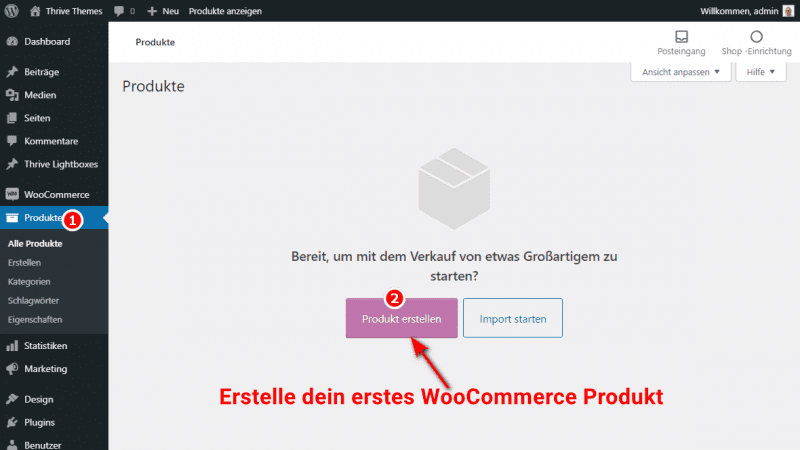 Erstes WooCommerce-Produkt erstellen.