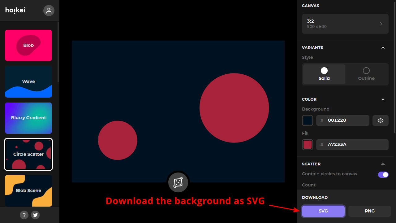 Save your background as an SVG graphic.