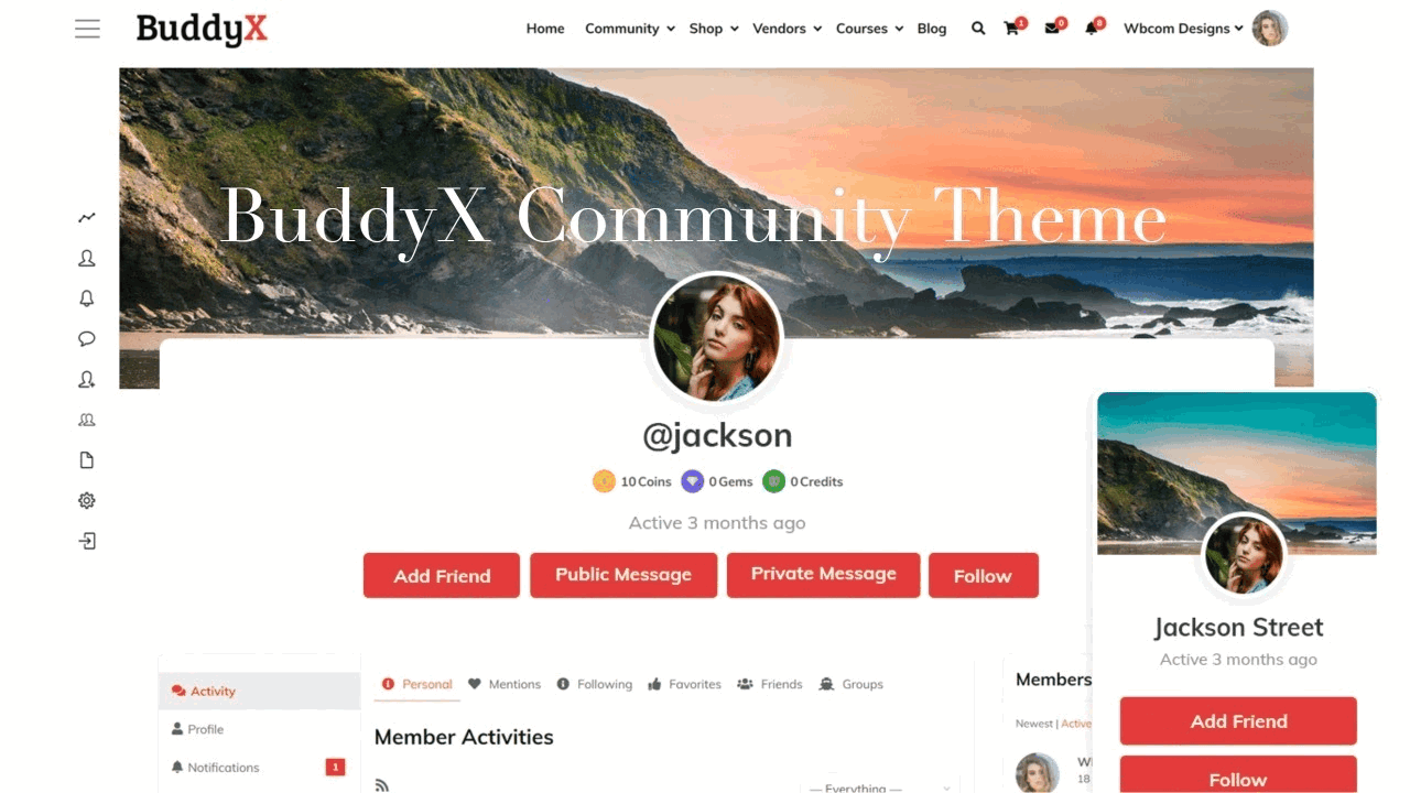 BuddyX Community Theme für WordPress