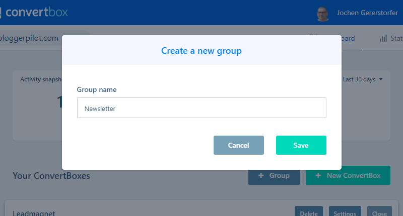 This is how you create a new group.