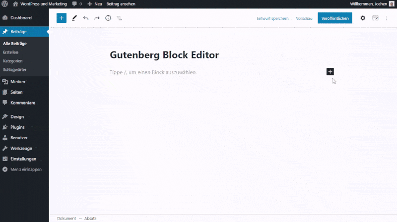 Animation: So funktioniert der Gutenberg Editor