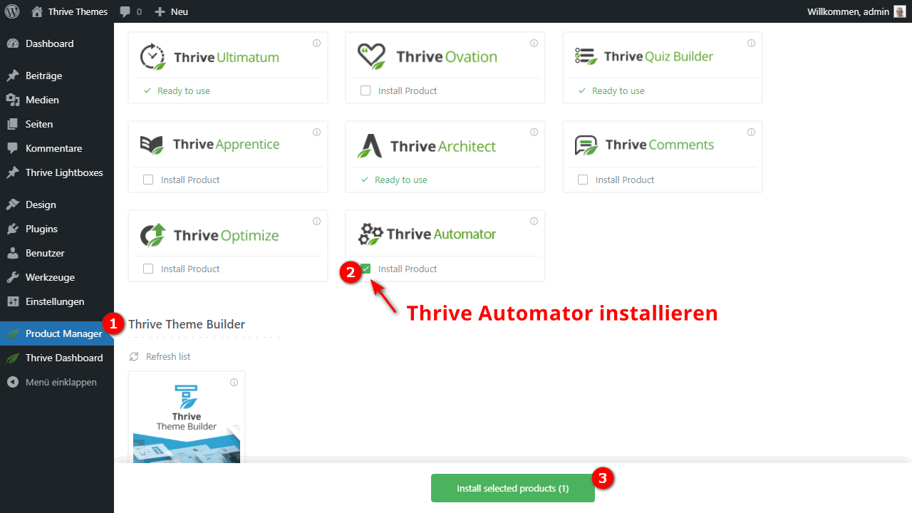 So installierst du den Thrive Automator mit drei Klicks.