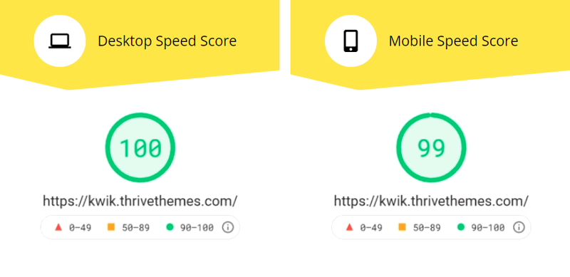 Beeindruckend: Der Web Vitals Score im Mobile- und Desktopbetrieb.