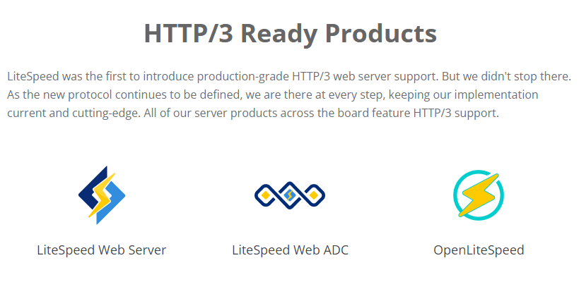 All LiteSpeed servers can handle HTTP/3