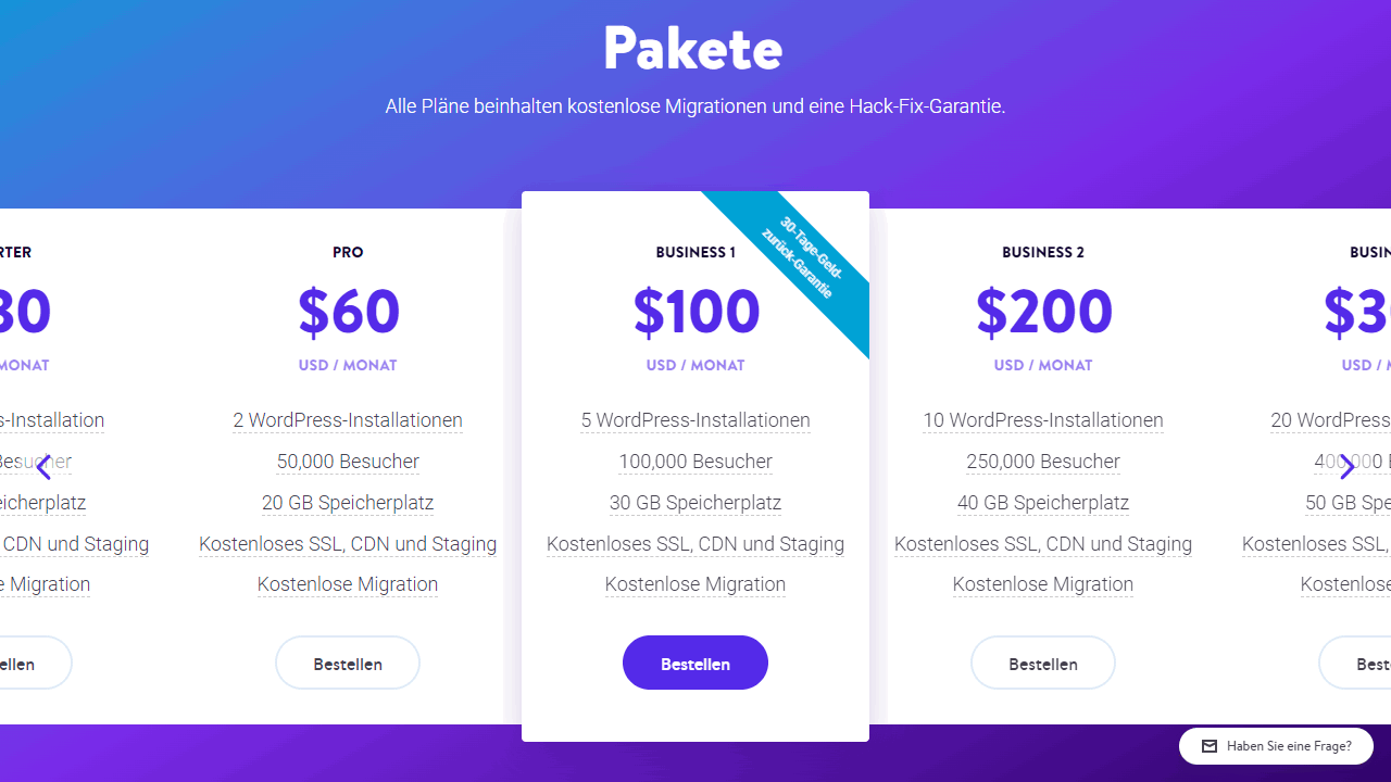 Kinsta packages and prices