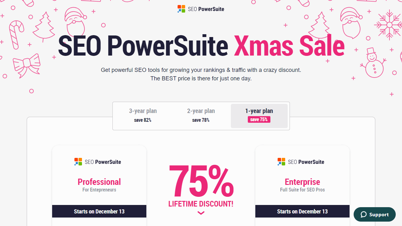SEO PowerSuite Weihnachts-Rabatt
