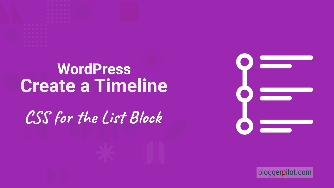 How to create a timeline with the List Block