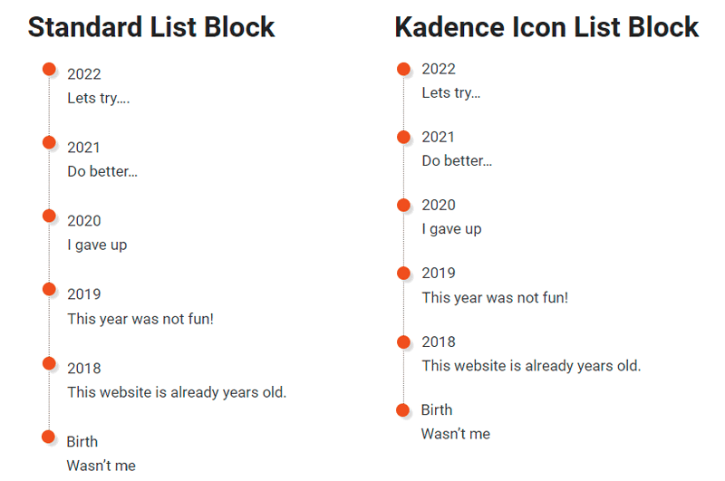 Timeline List Block