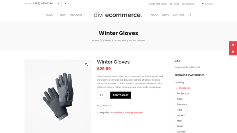 Divi eCommerce Theme + Divi Shop Module