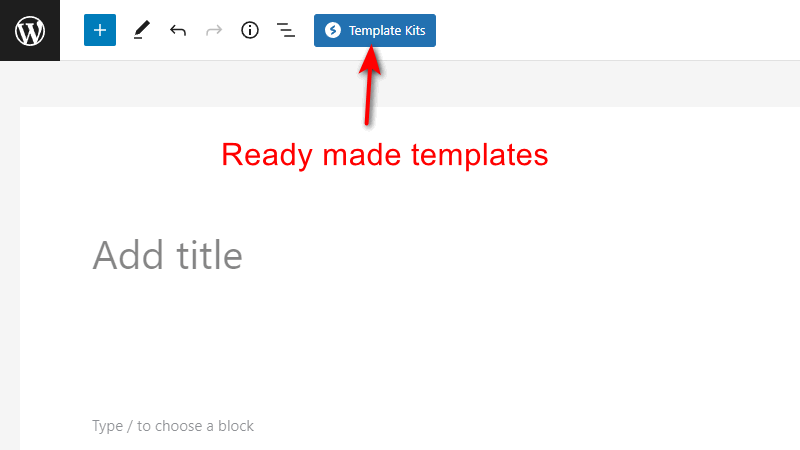 Template kits in the editor