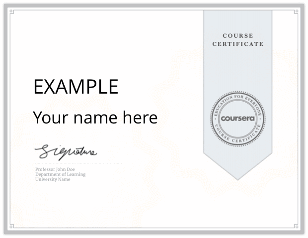 Coursera Kurs-Zertifikat