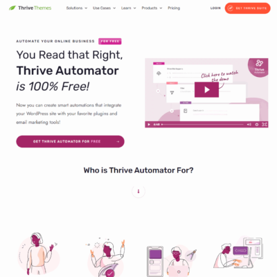 Thrive Automator Review - Homepage Screenshot