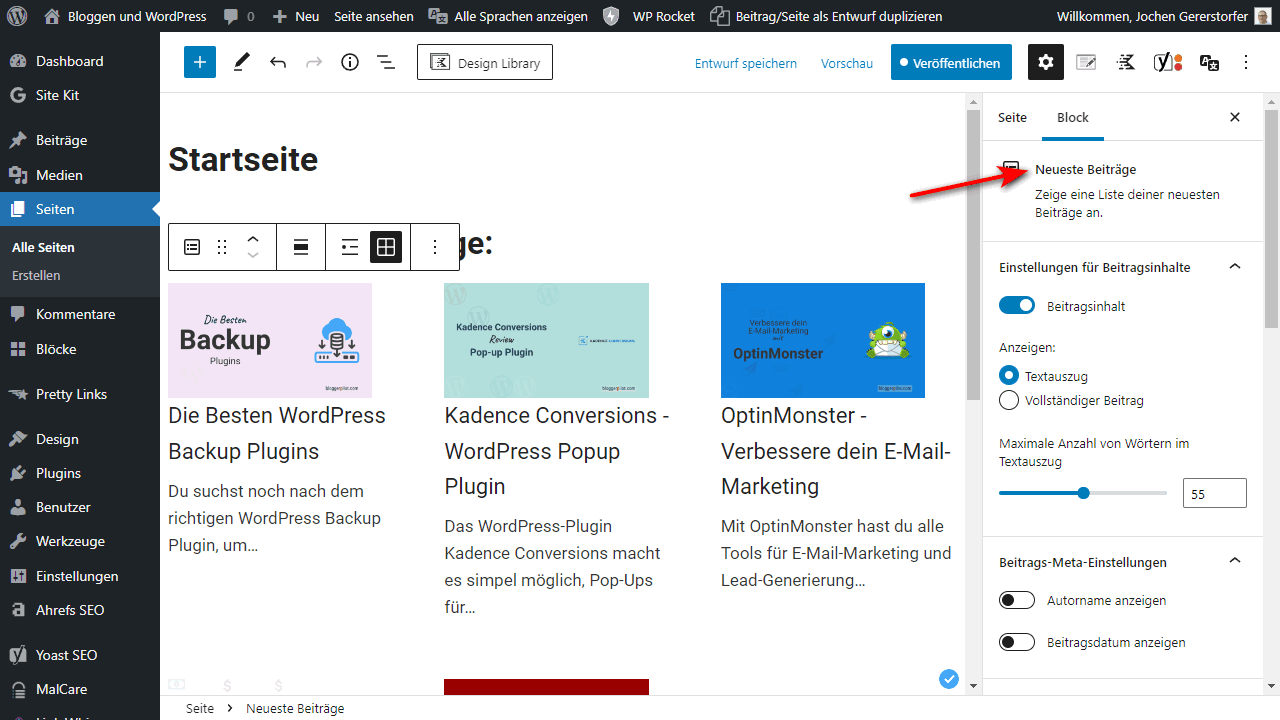 After setting WordPress home page: Add posts to page.