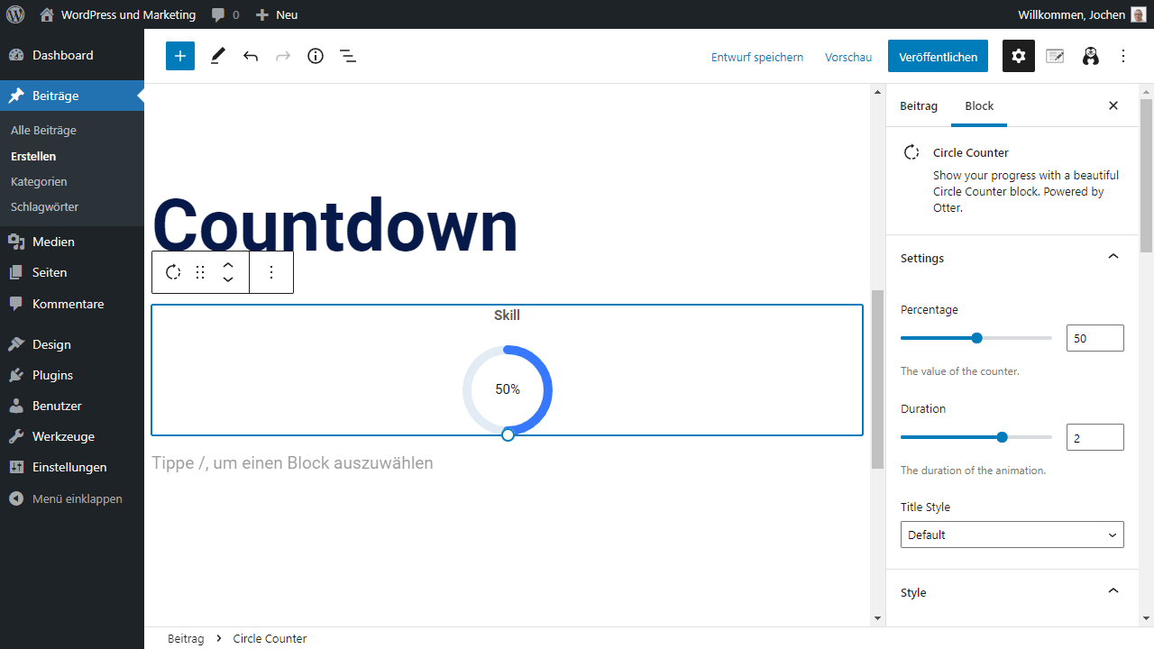 Circle Countdown Block