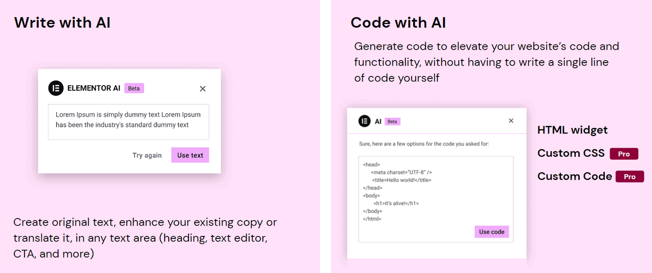 Elementor: Write with AI