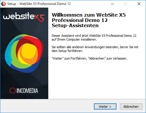 WebSite X5 Setup