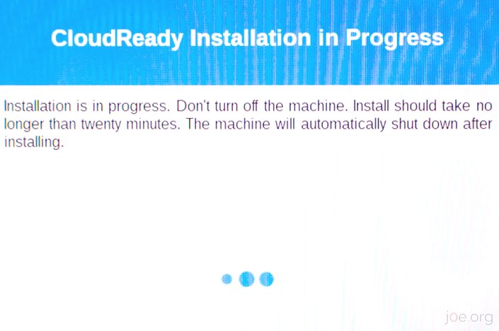 CloudReady - Installation fast abgeschlossen