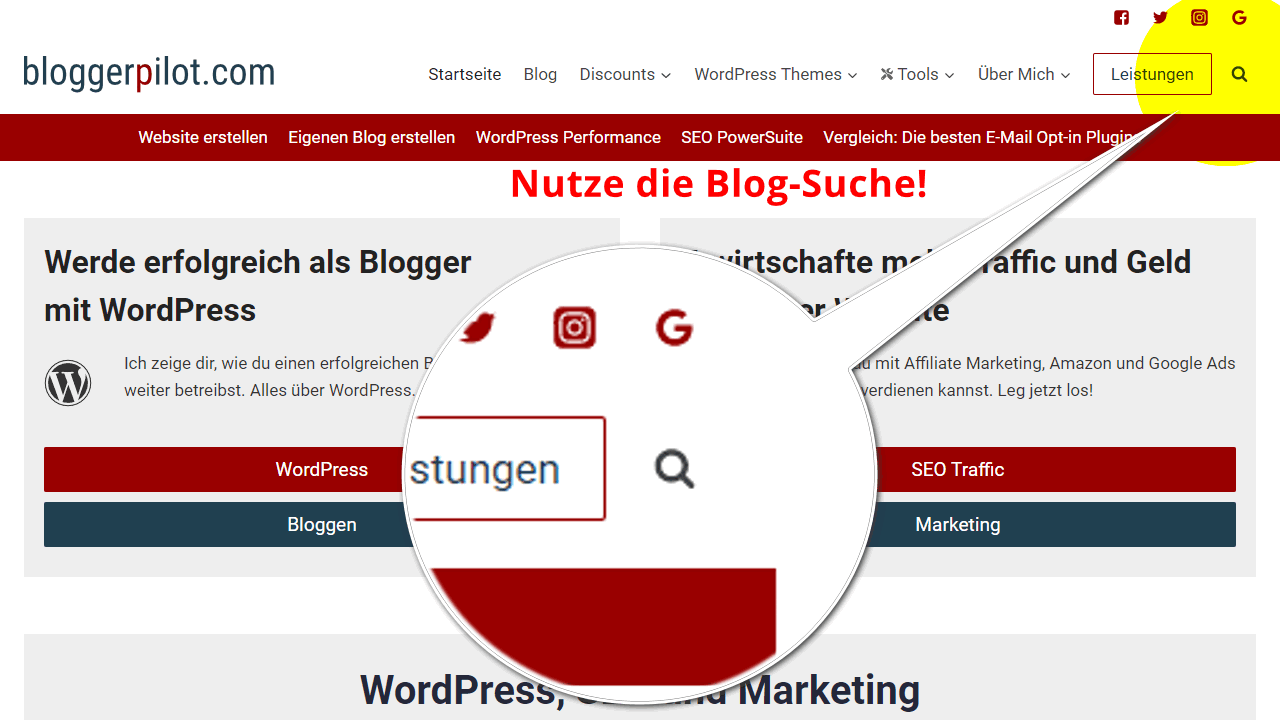 Use the blog search