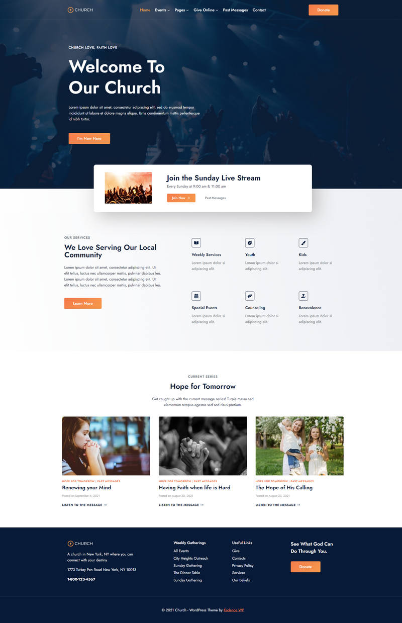 WordPress theme for churches and parishes
