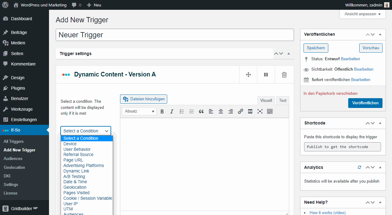 Create a new trigger in the If-So plugin.